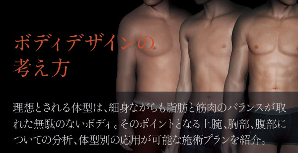 理想とする体型がほぼ固定されている男性は、現在の体型から引き締まった理想ボディに近づける身体の動きを加味した施術プランを紹介します。